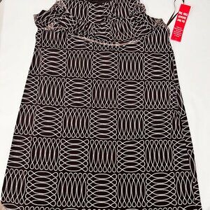 New En Focus Women's Sleevless Dress Size 16W Brown/White